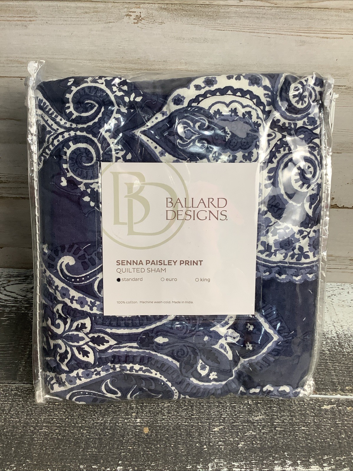 Ballard Designs Senna Paisley Quilted Sham Standard 20”x26” gallery