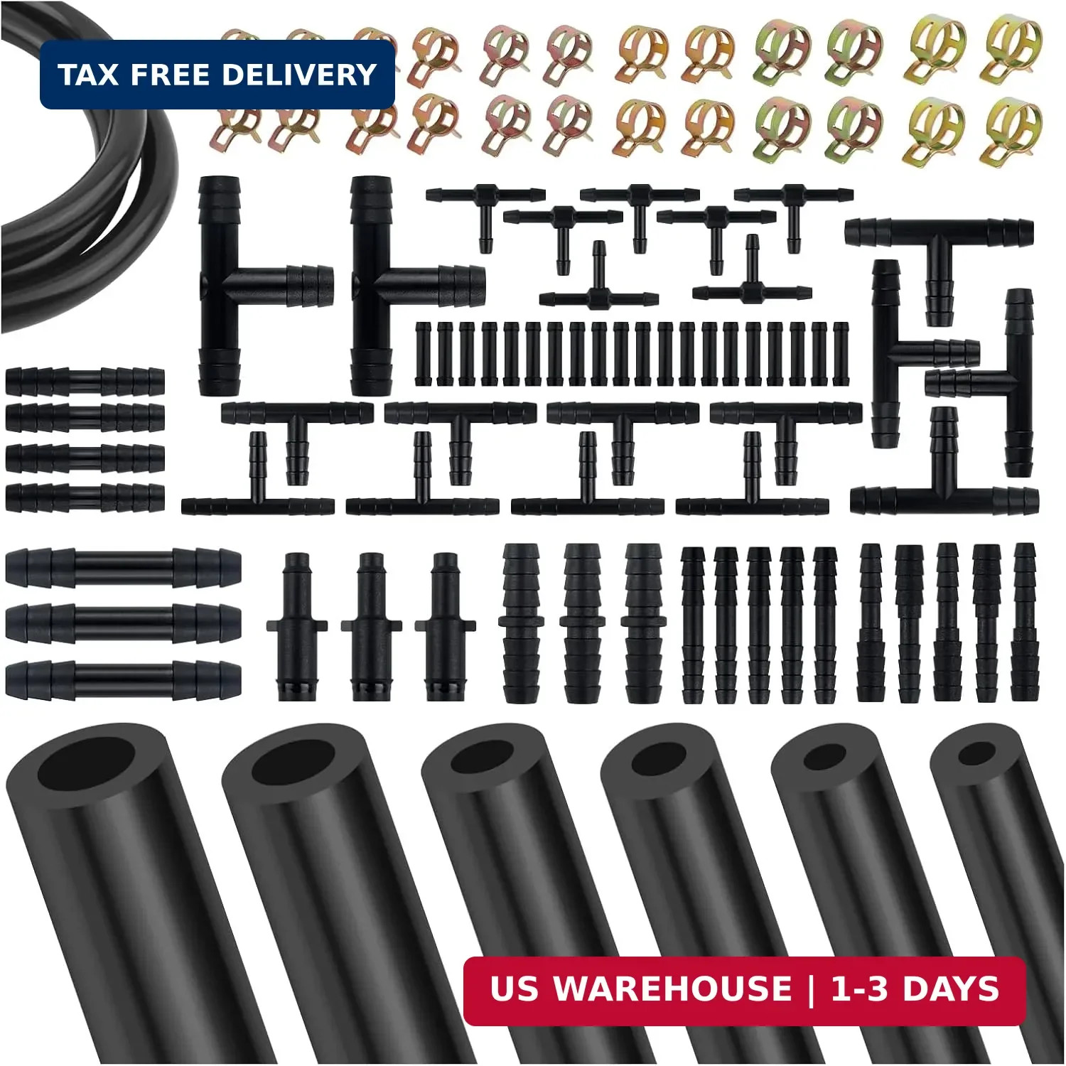 94PCS 5Ft Vacuum Hose Automotive Set,6 Sizes 3/8",5/16",1/4",3/16",5/32",1/8" Si gallery