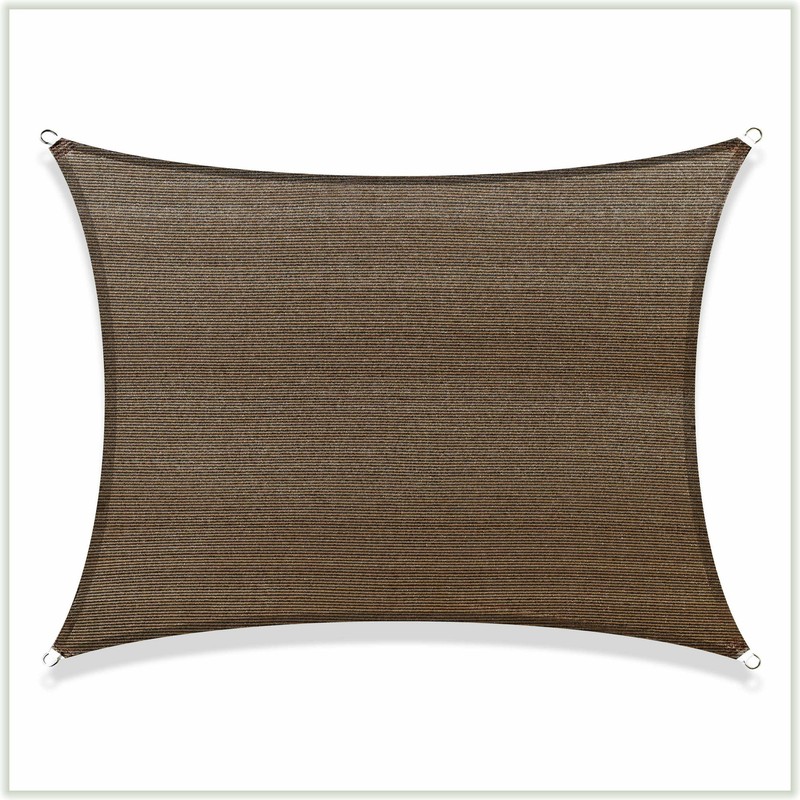 Colourtree Brown Custom Size Rectangle Sun Shade Sail Canopy Fabric Cover Patio gallery