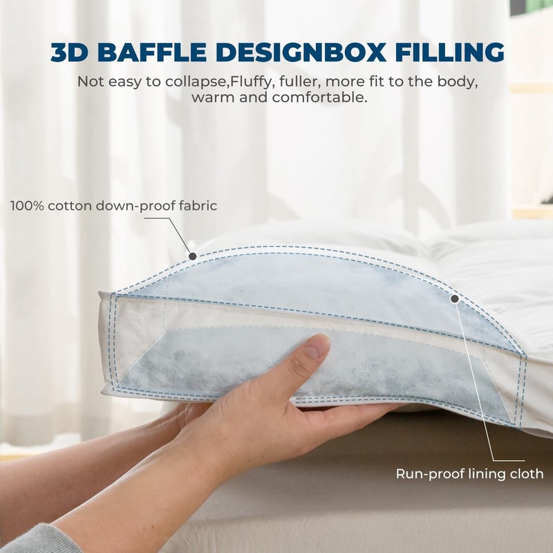 ROSE FEATHER Goose Down Feather Mattress Topper,Queen Down Mattress Protector gallery