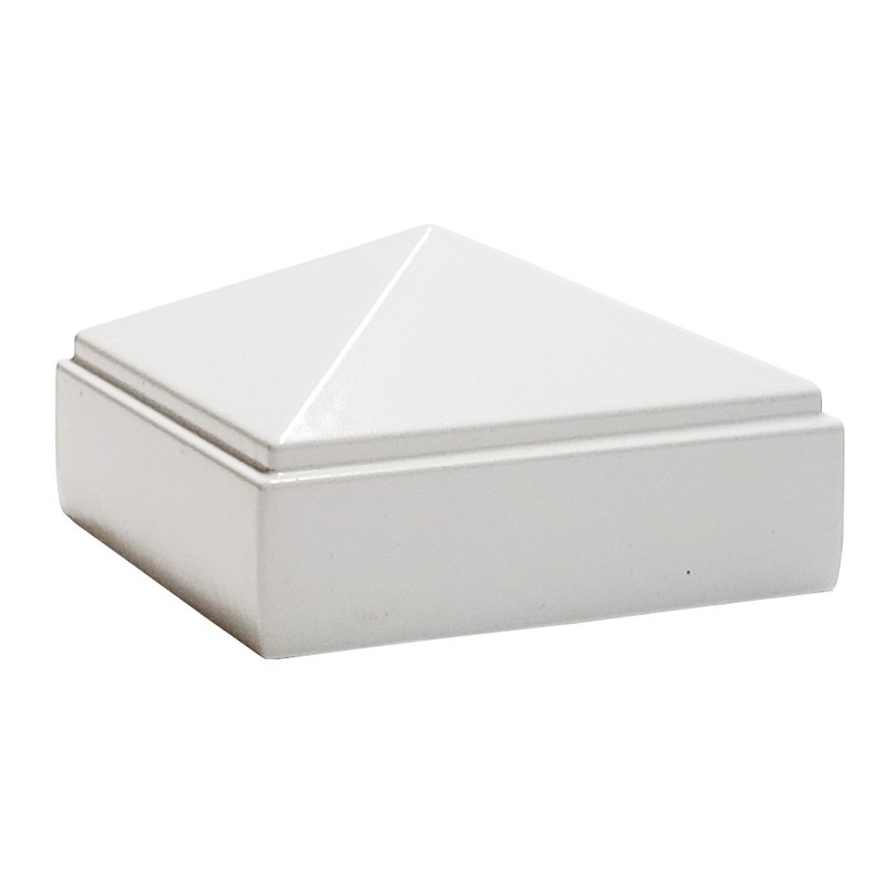 2" x 2" Decorex Hardware Aluminium Pyramid Post Cap for Metal Posts - White gallery
