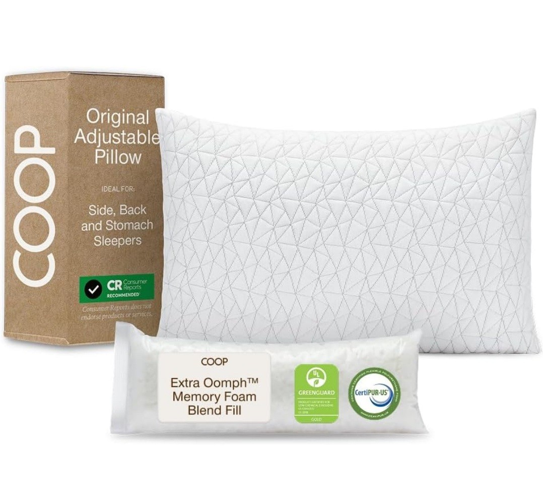 Coop Home Goods The Original Adjustable Pillow, Queen Size Cross Cut Memory Foam gallery