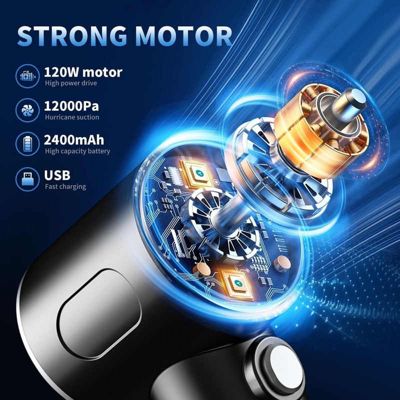 Compact USB Rechargeable Handheld Vacuum - Perfect for Pet Hair & Car Clean gallery