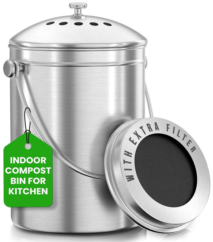 Utopia Kitchen Compost Bin for Kitchen Countertop - 1.3 Gallon Compost Bucket gallery