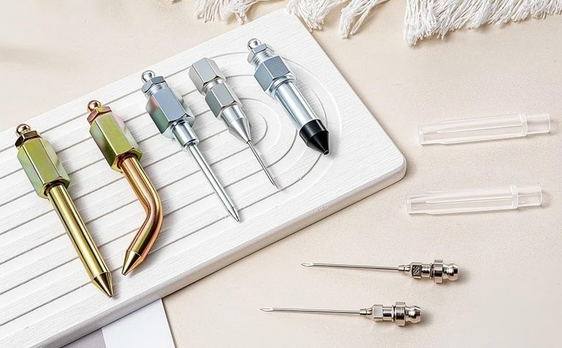 7Pcs Needle Tips Elbow Adapter Dispenser Rubber Nozzle Grease Gun Accessory Kit gallery