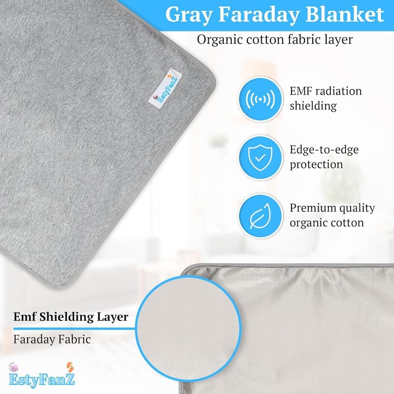 Gray Faraday Blanket EMF Blocking Radiation Shield Laptop Phone Home gallery