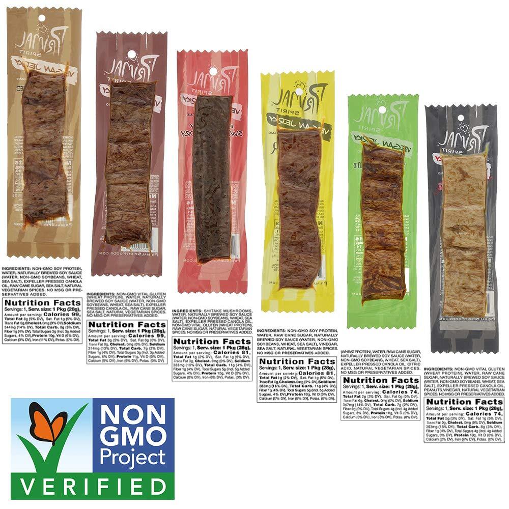 Primal Spirit Vegan Jerky Sampler 24-Pack Plant-Based Protein 1oz Each gallery