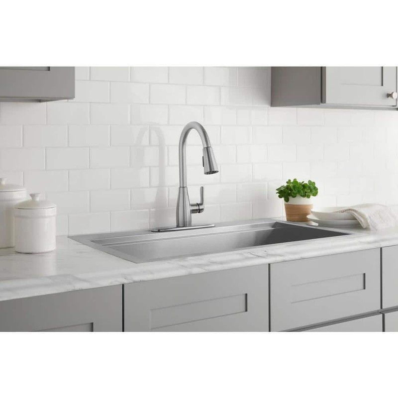 Glacier Bay McKenna 1-Handle Pull Down Sprayer Kitchen Faucet in STAINLESS STEEL gallery
