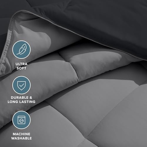Twin/Twin Extra Long Comforter - Reversible Twin/Twin XL 07 - Black/Grey gallery