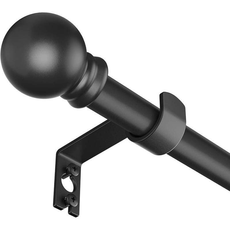 Heavy Duty Curtain Rod Adjustable Metal Easy Install 3 Sections 25lb Capacity US gallery