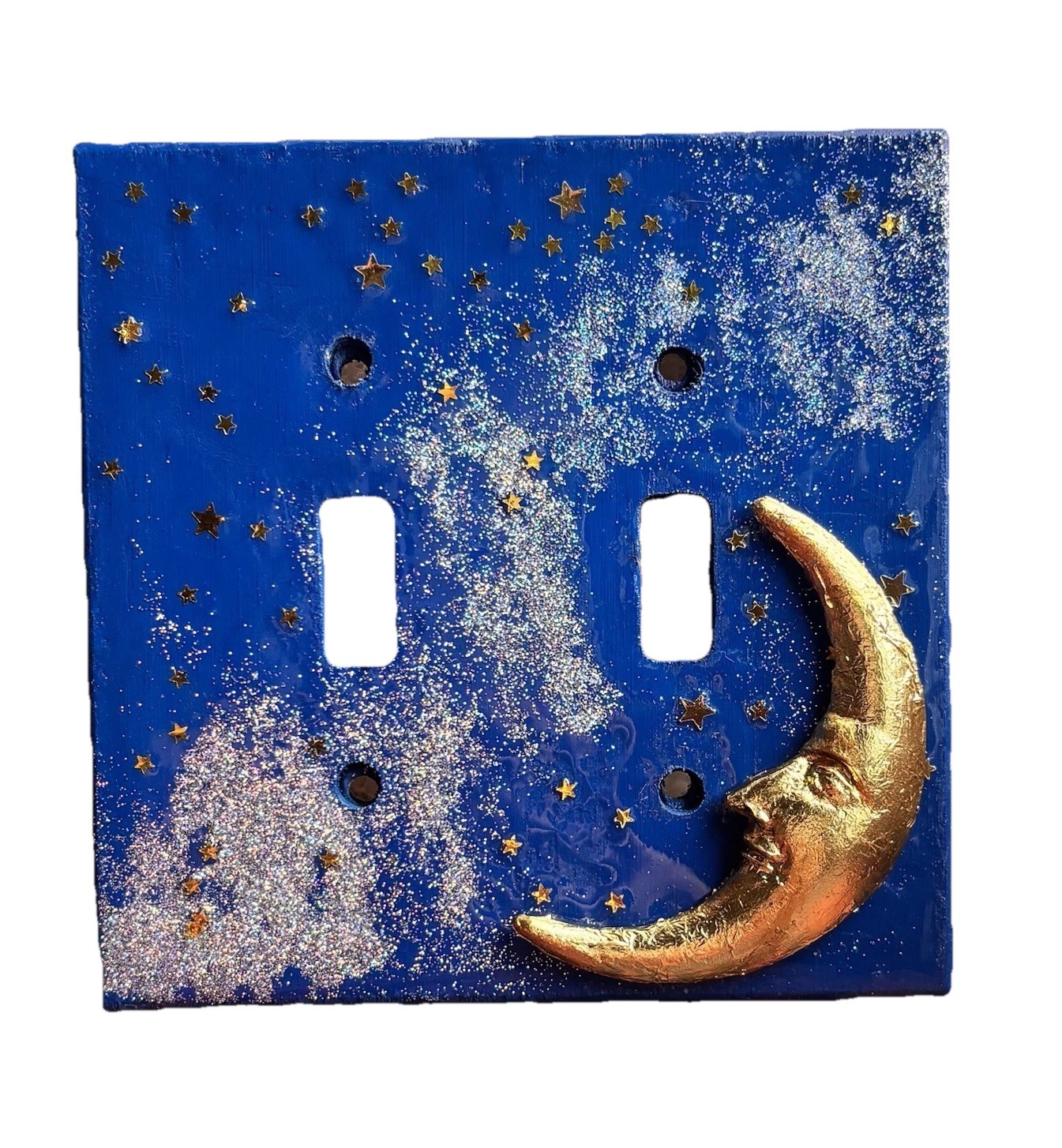 Celestial Light Switch Cover, 90s Vintage Inspired, Whimsical Moon & Star Plate gallery