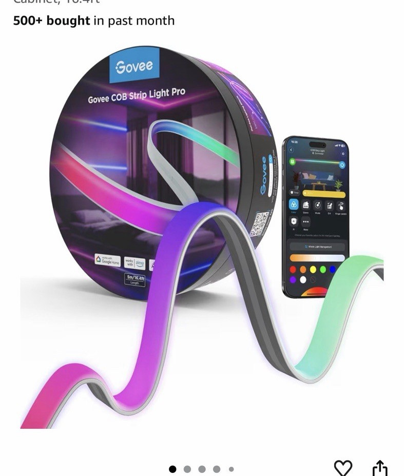 Govee COB Strip Light Pro 16.4ft Multicolor LED App/Voice Alexa/Google gallery