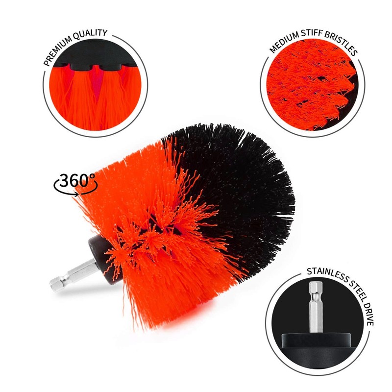 3 PCS Drill Brushes Set Tile Grout Power Scrubber Cleaner Spin Tub Shower Wall gallery