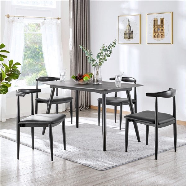 Dining Chairs Armless w/Backrest Modern Kitchen Chairs Metal Fabric Leather Seat gallery