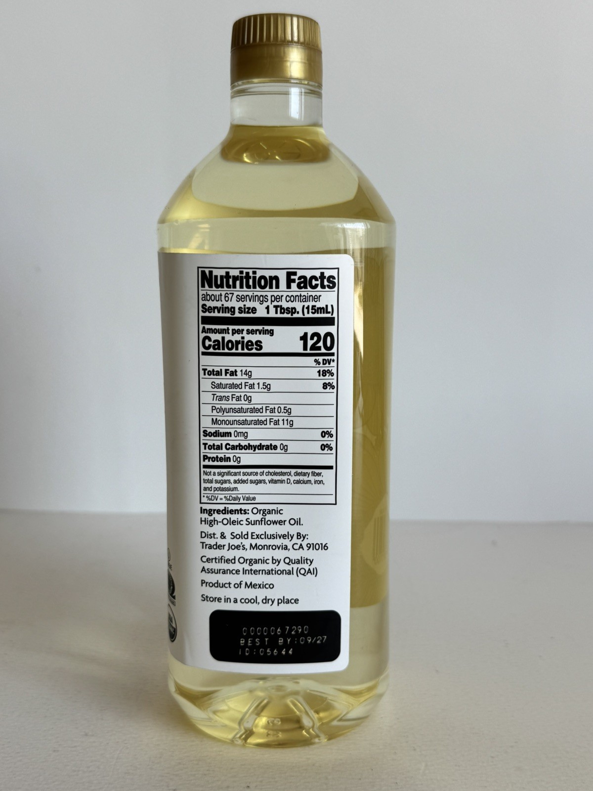 Trader Joe’s Organic High - Oleic Sunflower Oil 33.8 fl oz/1L🌻 Expire: 09/2027 gallery