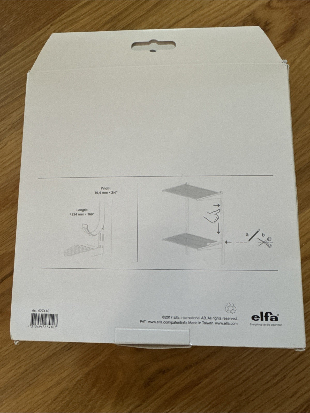 Elfa Standard Wall bar Cover 252" 3X84” Length In White #427410 Freeship! gallery