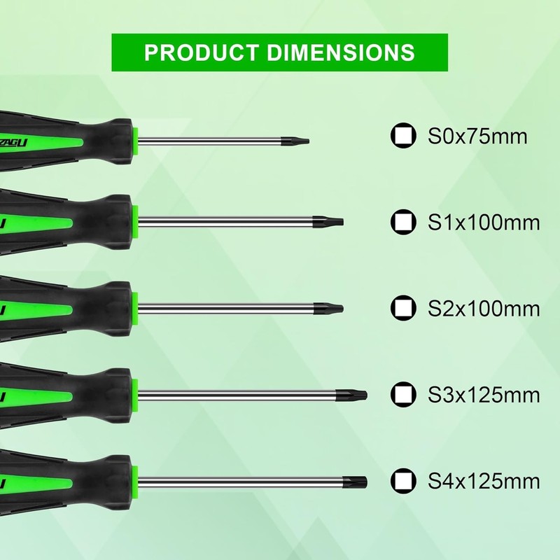 5-Piece Square Head Screwdriver Set, #0, 1, 2, 3, and #4 (N.0, 1, 2, 3, and N.4) gallery