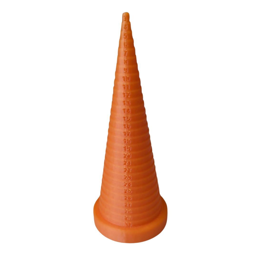 O-Ring Gauge Sizing Cone Measuring Tool 3mm-30mm & thickness chart Orange gallery