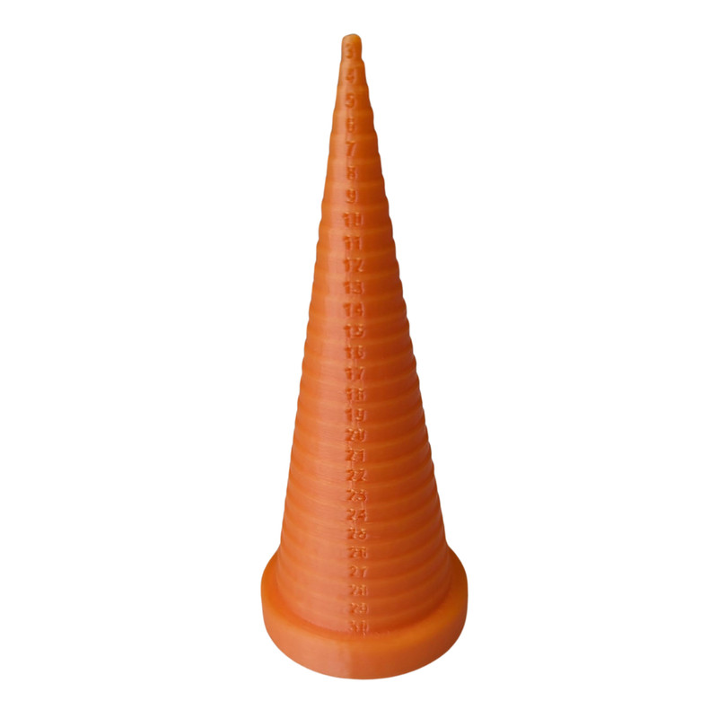 O-Ring Gauge Sizing Cone Measuring Tool 3mm-30mm & thickness chart Orange gallery
