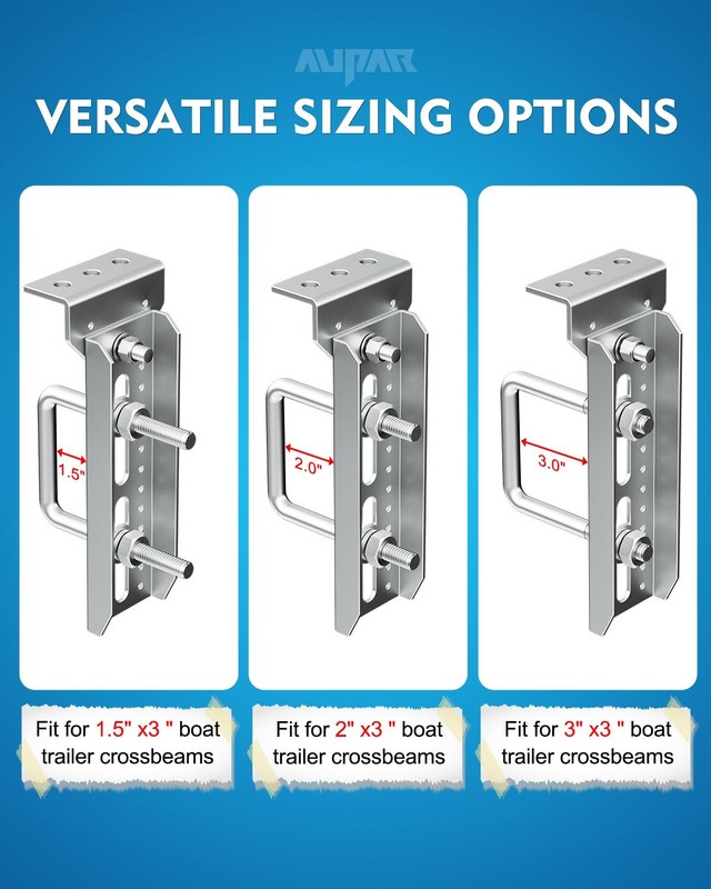 Heavy Duty 8" Boat Trailer Bunk Brackets, 4 PCS Galvanized Swivel Top Bunk Br... gallery