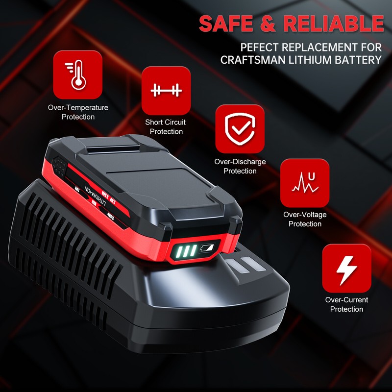 For Craftsman V20 20 Volt MAX Lithium Battery / Charger CMCB204 CMCB202 CMCB206 gallery