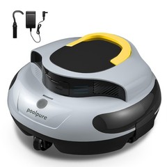 POOLPURE Cordless Robotic Pool Cleaner – 100Min Runtime, Advanced Navigation