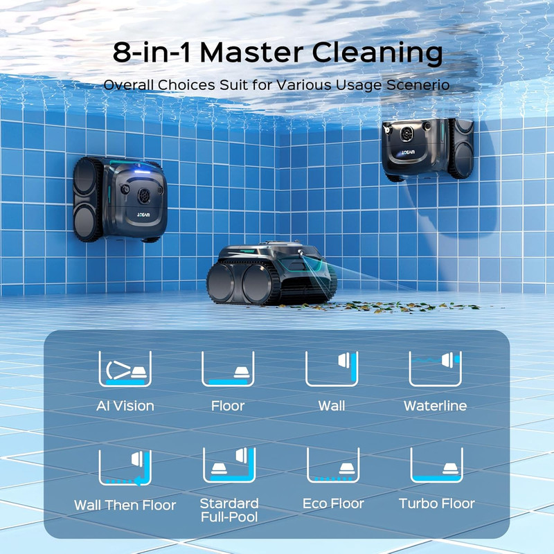 (2026 Upgrade) C2 Vision AI Camera Pool Vacuum for Inground Pools,Floor to Wate gallery