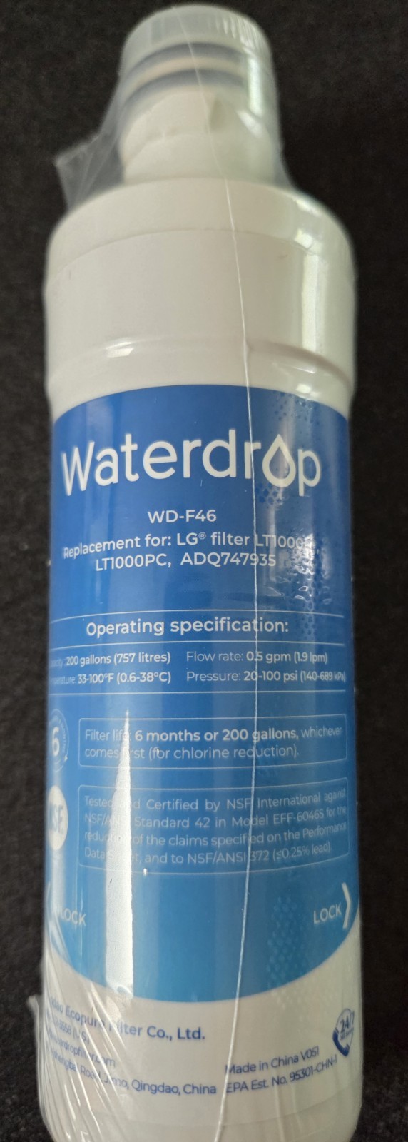 Waterdrop Water Filter 2-Pack WD-F46 Lot Of (2) New Sealed gallery
