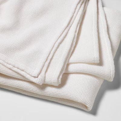 Full/Queen Micro Waffle Bed Blanket White - Casaluna gallery