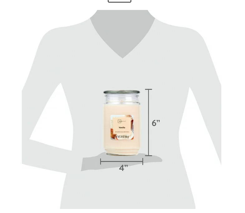 Vanilla Scented Single-Wick Large Glass Jar Candle, 20 oz ( 2 PACK ) gallery