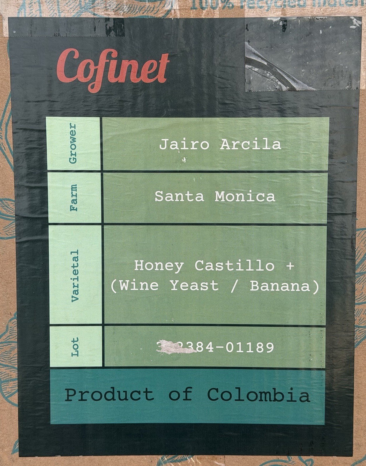 26Lbs. Colombia - Jairo Arcila Santa Monica-Banana, Unroasted Green Coffee Beans gallery