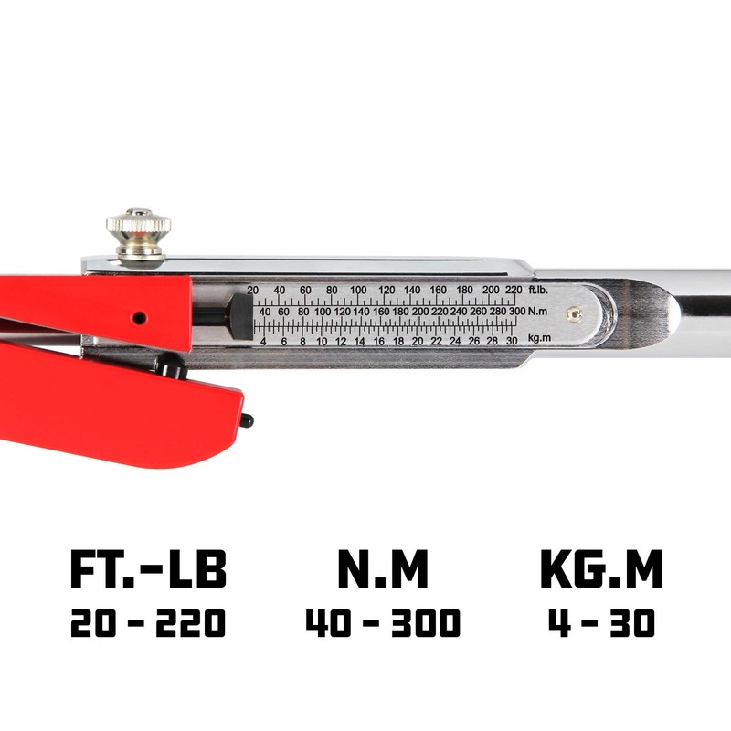 Precision Deflecting Beam Torque Wrench 20-220 ft lbs with Audible Feedback Case gallery