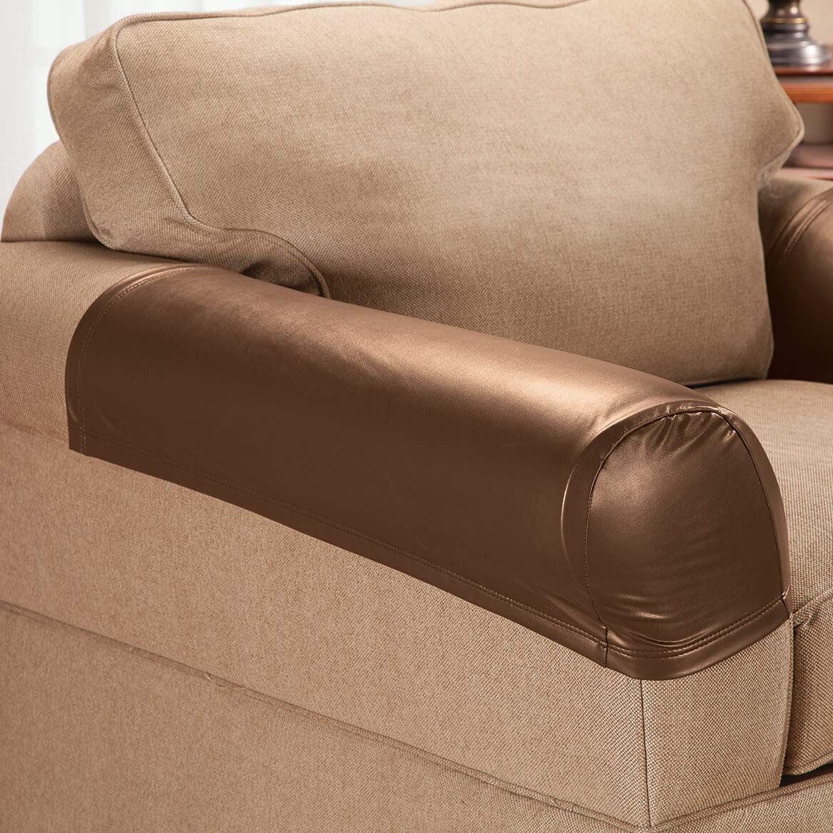 Fox Valley Traders Faux Leather Arm Rest Covers, Set of 2 gallery