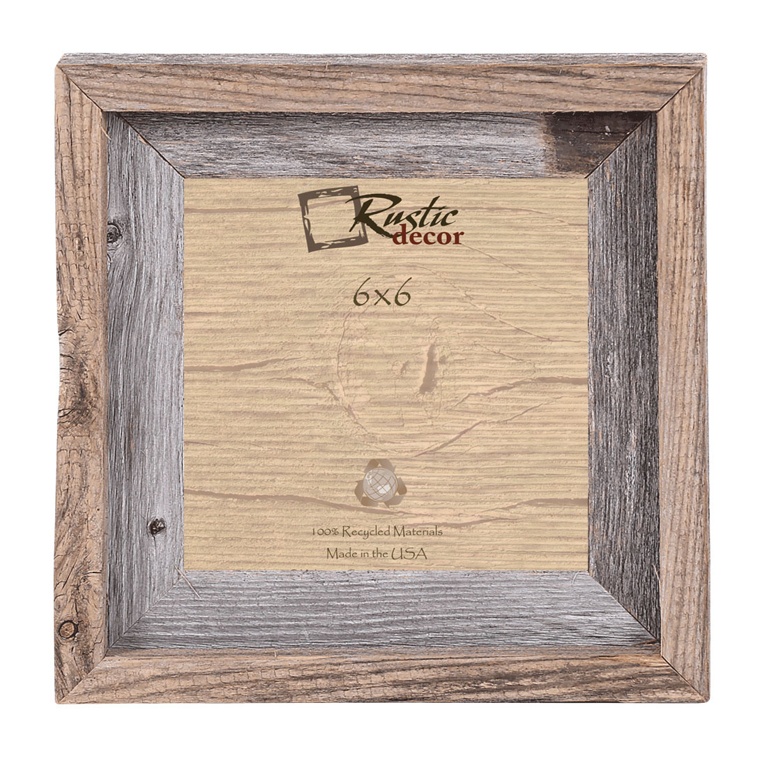 6x6 - 2" Wide Signature Reclaimed Rustic Barn Wood Photo Frame gallery