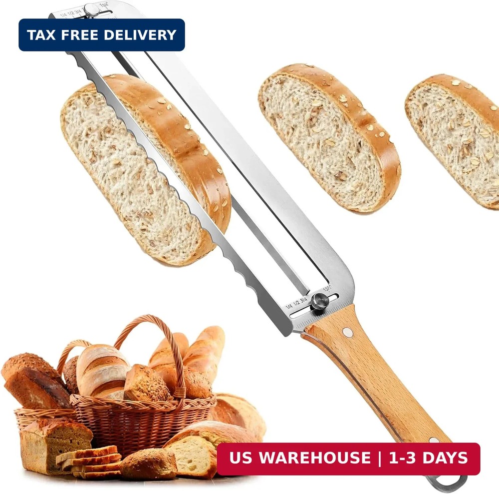 Adjustable Bread Slicer for Homemade Bread - Upgrade Manual Sourdough Bread Knif