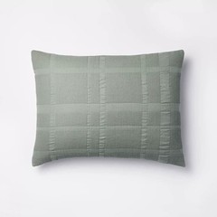 1 Threshold Studio McGee King Waffle Matelasse Quilt Sham Light Teal Green