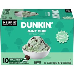 Dunkin’ Mint Chip Artificially Flavored Coffee, K Cup Pods, 10 Count Box