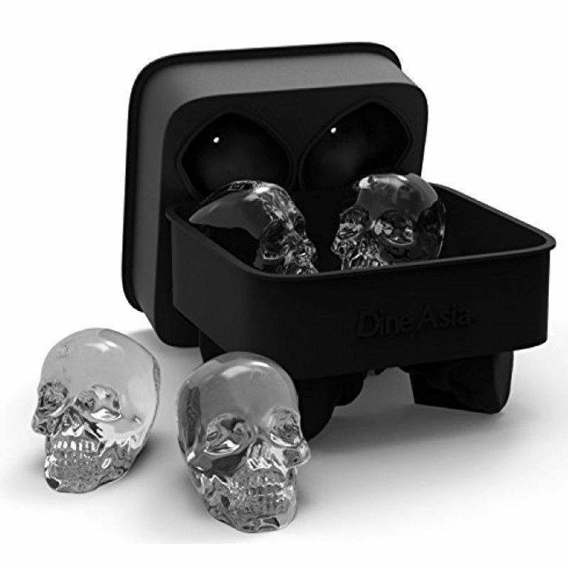 Silicone 3D Skull ICE Cube Tray Maker Round Ball Sphere Mold Whiskey Cocktails gallery