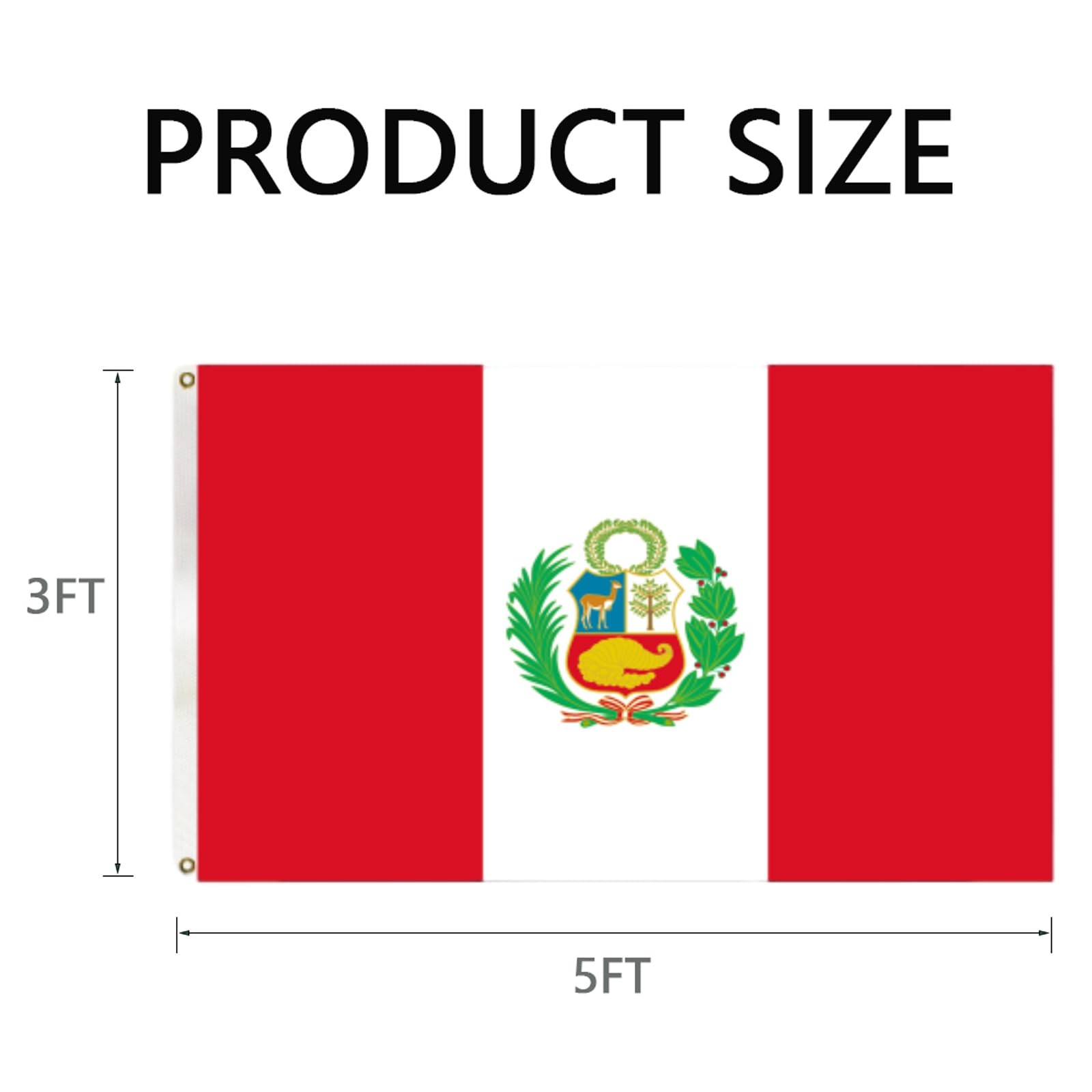 Peru Flags for Outside 3x5 Peruvian Flag Outdoor Vivid Color Fade Resistant D... gallery
