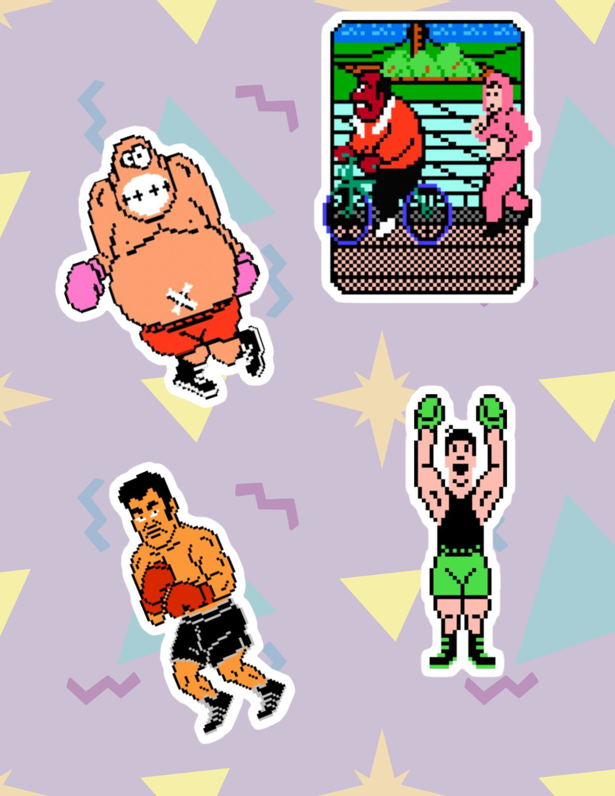 Punch Out Retro Video Game 4pc Sticker Pack gallery