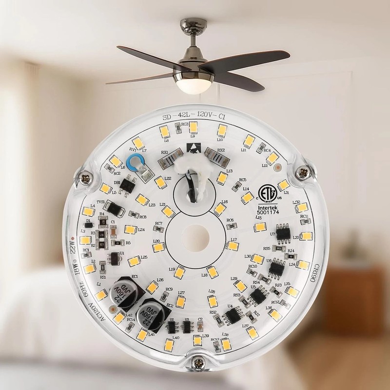 4 Inch Ceiling Fan LED Light Replacement 18W 2200LM 3000K Ceiling Fan Light Kits gallery