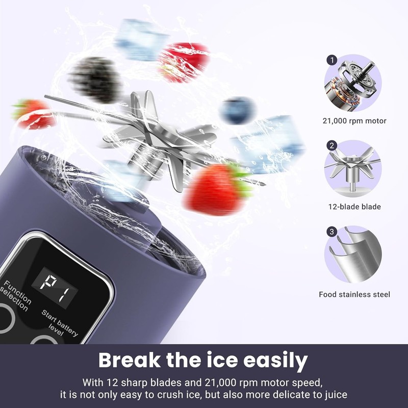 Rechargeable Portable Blender Personal Mini Mixer Protein Shakes Juicer Cup USB gallery