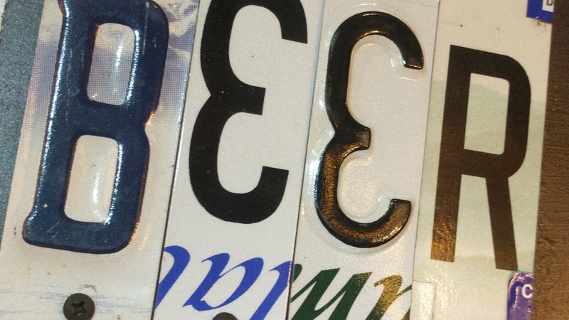 Custom License Plate Signs - Personalized Name, rustic, industrial gallery