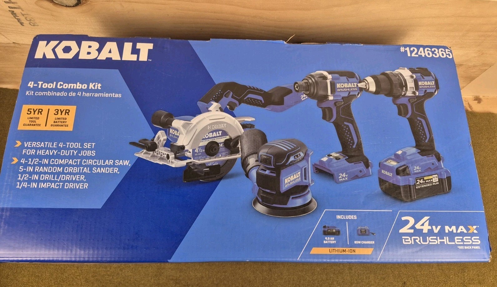 Kobalt 4 Tool Combo Kit 4-1/2" Compact Circular Saw Sander Drill Driver Impact gallery