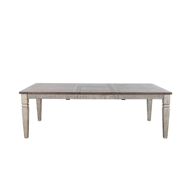 Pemberly Row Dining Table Extendable 66 to 90" in Dark Brown Gray Mahogany Wood gallery