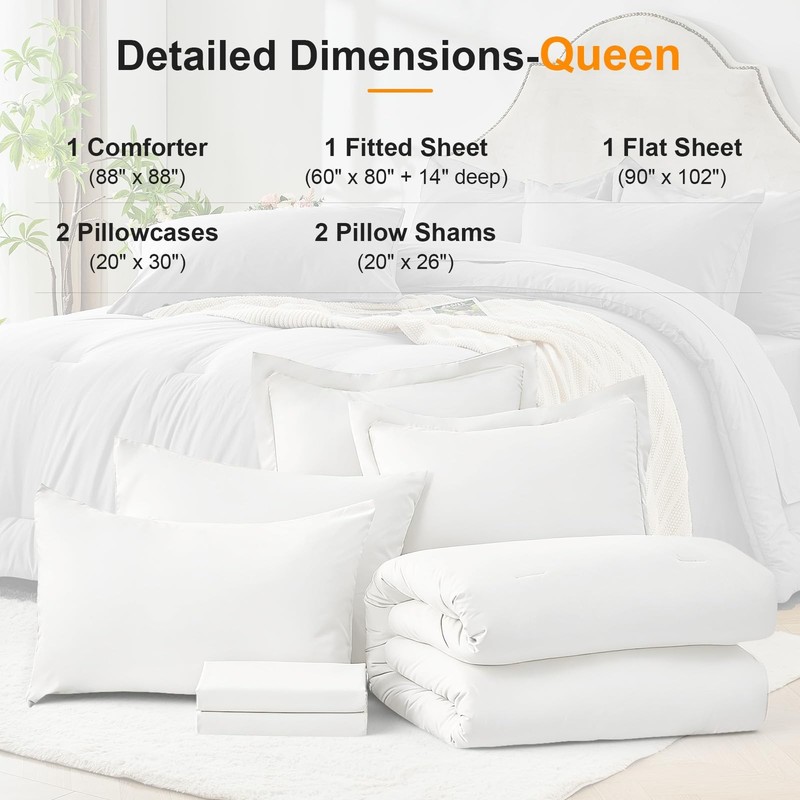 Easthome Full Comforter Set 7 Pieces - Ultra-Soft Bed in a Bag Full Size, Cozy L gallery