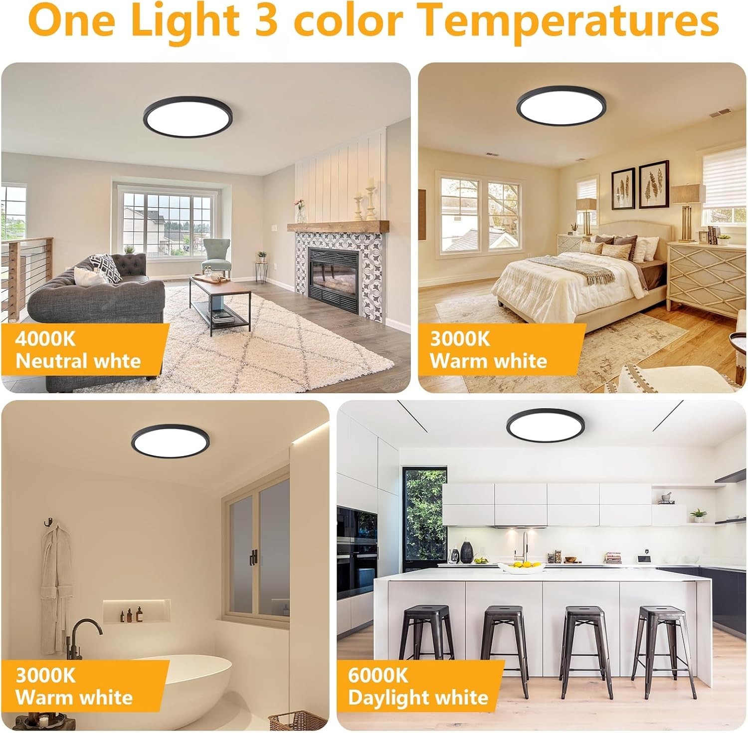6 Pack 9" LED Flush Mount Ceiling Light - 3 Color Options, Ultra-Slim Design gallery