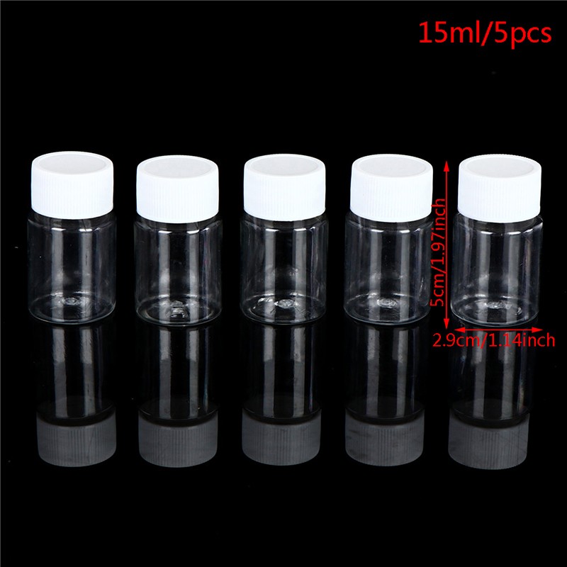 15ml/20ml/30ml/100ml Plastic PET Clear Empty Seal Bottles Solid Pill Container!