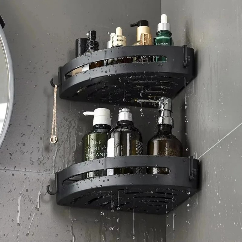 3PC Shower Caddy Bathroom Suction Shelf Storage Shampoo Soap Holder No Drill gallery