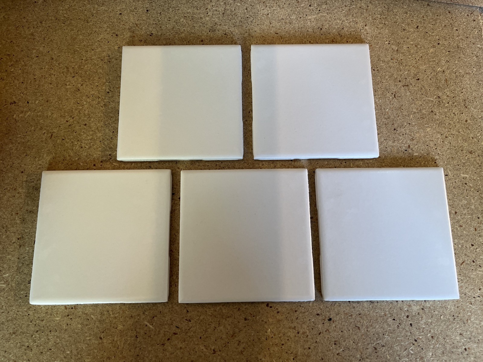 5 Pc White 4-1/4" x 4-1/4" Ceramic Tile Matte White United States Tile Co U273 gallery